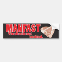 MANFAST: Var elitmeeten att äta meat. Bildekaler
