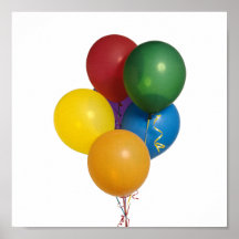 Mång- färgade partyballonger affischer