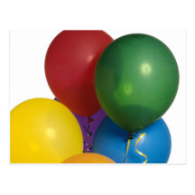 Mång- färgade partyballonger vykort