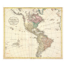 Mannert karta 1796 av norden och South America Fotokonst