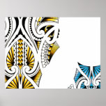 Maori stam- tatueringkonstverk affischer