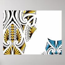 Maori stam- tatueringkonstverk print