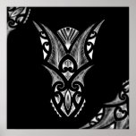 Maori tatueringkonstverk med korudesign affisch