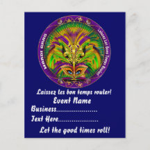 Mardi Gras 4,5" x 5,6" behar beskådar noterar Full Färg Flygblad