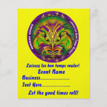 Mardi Gras 4,5" x 5,6" behar beskådar noterar Flyg Blad