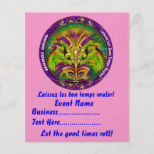 Mardi Gras 4,5" x 5,6" behar beskådar noterar Flygblad Designs