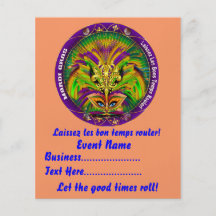 Mardi Gras 4,5" x 5,6" behar beskådar noterar Personliga Flygblad