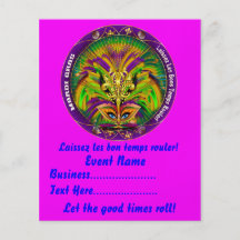 Mardi Gras 4,5" x 5,6" behar beskådar noterar Personliga Flygblad