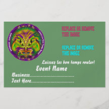 Mardi Gras 5,5" x 8,5" behar beskådar noterar Personliga Flygblad