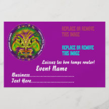 Mardi Gras 5,5" x 8,5" behar beskådar noterar Flygblad