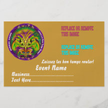 Mardi Gras 5,5" x 8,5" behar beskådar noterar Full Färg Flygblad