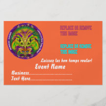 Mardi Gras 5,5" x 8,5" behar beskådar noterar Full Färg Flygblad