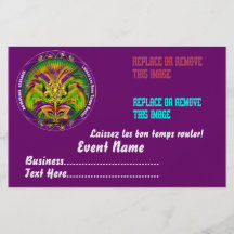 Mardi Gras 5,5" x 8,5" behar beskådar noterar Full Färg Flygblad