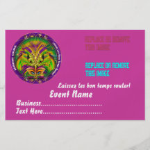 Mardi Gras 5,5" x 8,5" behar beskådar noterar Flyg Blad