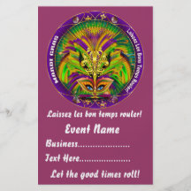 Mardi Gras 5,5" x 8,5" behar beskådar noterar Flygblad Designs