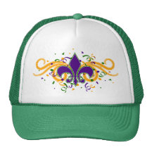 Mardi Gras Fleur-de-Lis hatt Trucker Keps