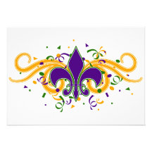 Mardi Gras Fleur-de-Lis inbjudan