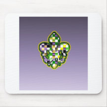 Mardi Gras Fleur De Lis Lila gröntgult Mus Matta