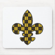 Mardi Gras Fleur De Lis Svärta guld Mus Mattor