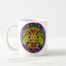 Mardi Gras Mythology sombacchusen beskådar, antyde Kaffe Koppar