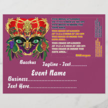 Mardi Gras Mythology sombacchusen beskådar, antyde Personliga Flygblad