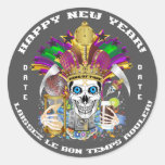 Mardi Gras skräddarsy det nya året beskådar notera Klistermärke