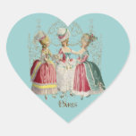 Marie Antoinette damer, i att vänta Hjärtformade Klistermärken
