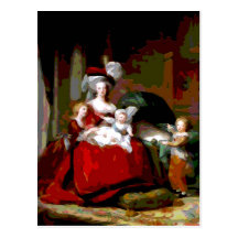 Marie Antoinette och henne barn~-vykort