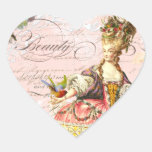 Marie Antoinette Paris rosa ros Hjärtklistermärken