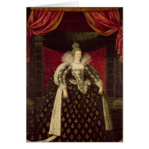 Marie de Medici i Coronationskrud, c.1610 Hälsnings Kort
