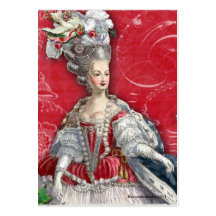Marie röda Antoinette & vitToile visitkortar