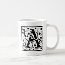 märka med sina initialer "A ", Kaffe Muggar