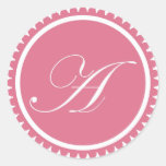 Märka med sina initialer a-princessen som den rosa runda klistermärken