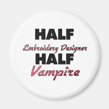 Märkes- halv vampyr för halv broderi kylskåpsnagnet