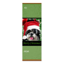 Märkre för julShih Tzu gåva Visitkort Mallar