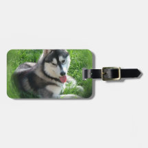 Märkre för siberian huskyhundbagage reselappar för väskor