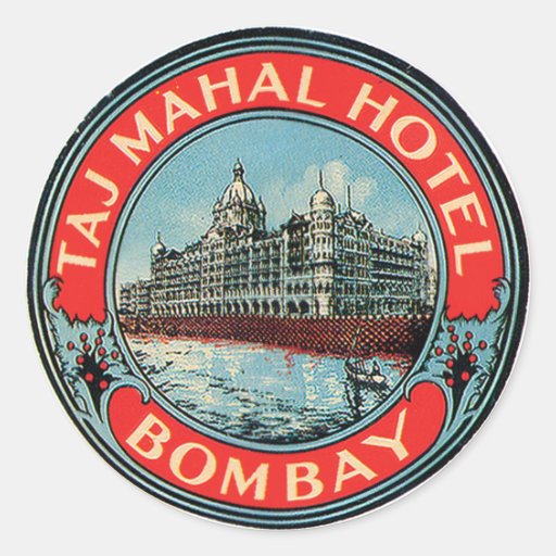 Märkre för Taj Mahal hotellBombay bagage Klistermärken