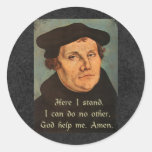 Martin Luther - här står jag Quotation Rund Klistermärke