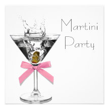 Martini Glass rosa Martini partyinbjudningar