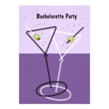 Martini purpurfärgade Bachelorette partyinbjudning