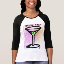 MARTINI TIME vänder om till det original- trycket  Tee Shirts