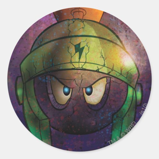 Marvin den hårdnade Martian striden Rund Klistermärke