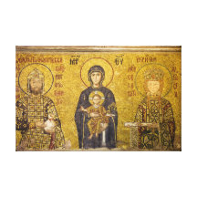 Mary med mosaiken för babyJesus Byzantine Kanvasdukar Med Gallerikvalitet