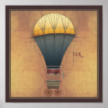 Maskinen för AirshipAbeelle Steampunk flyg Posters