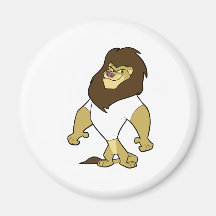 Maskot - lejon vit kylskåps magneter