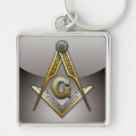Masonic kvadrera och passare nyckel ring