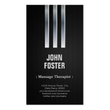 Massage Therapist - Steel Metal Look Business Card Template