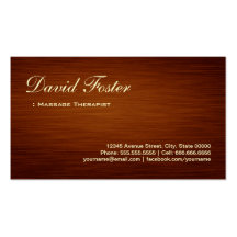 Massage Therapist - Wood Grain Look Business Cards
