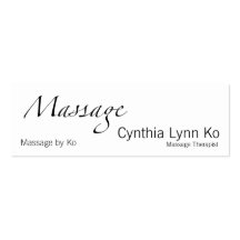 Massagetext Visitkort