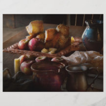 Mat - en tribute till Rembrandt - äpplen och Rolls Full Färg Flygblad